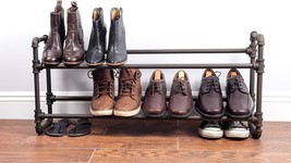 Real Home Innovations Modern Industrial Style 2 Tier Shoe Rack, Satin Pe... - $43.95