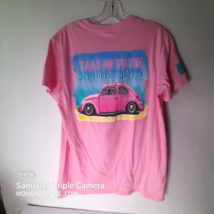 Take Me to The Southern Shores Pink TShirt Womens Size M Girls Prep VW B... - £15.57 GBP