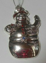 Silver-tone Rhinestone Snowman Ornament - £15.95 GBP