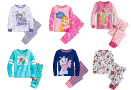 Disney Store PJ Pals Girls Pajamas Princess Ariel Aurora Marie Tinker Bell New - £31.93 GBP