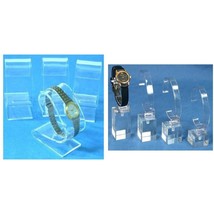 Clear Acrylic Watch Stands &amp; Riser Showcase Countertop displays Kit 8 Pcs - £19.02 GBP