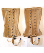 Vtg Military Canvas Half Chaps-Motorcycle-Equestrian-Army-Lace Up-Piper ... - €72,49 EUR