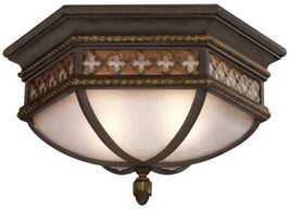 Flush-Mount Ceiling Light CHATEAU Outdoor Large 2-Light Gold Accents Umber - £2,597.10 GBP