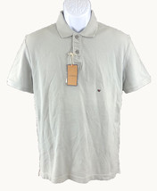 G.H. Bass &amp; Co. Men&#39;s Short Sleeve Polo Shirt Gray Blue Trim Sz: S NWT R... - $7.23