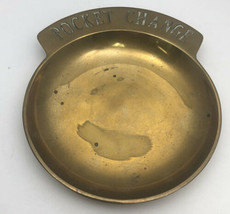 Pocket Change Dish Brass Holder Tray Trinket Vintage Household Money Mid Century - £22.10 GBP