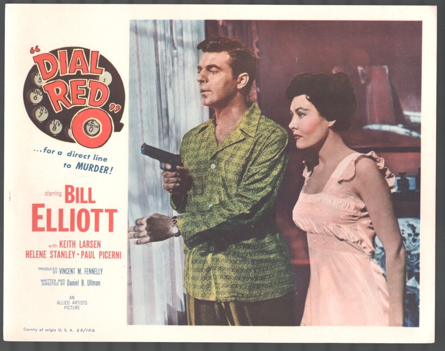 Primary image for Dial Red O 11x14 Lobby Card Keith Larsen Helene Stanley