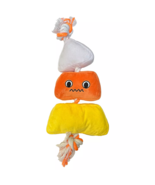 NEW Woof Fall Candy Corn Plush Squeaky Dog Rope Toy 13 inches yellow orange - £7.94 GBP