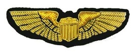 US AIR FORCE PILOT WINGS GOLD BULLION BADGE 3 INCHES - CP BRAND FREE USA... - £14.65 GBP