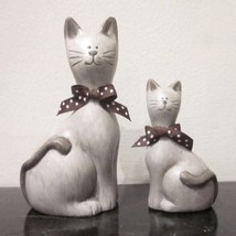 Cute Cats Ceramic Figurines Figurine White Brown (BN-FIG108) - £8.11 GBP