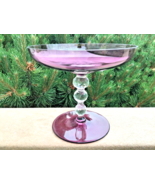 Bryce Glass Co. Amethyst Clear Compote 3 Ball Stem Elegant Depression Gl... - $44.88