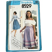 Vintage Sewing Pattern Simplicity 8529 Size 10-12 Misses&#39; Front Wrap Skirt - £7.53 GBP