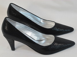 Greenwich Village Black Leather Pointy Toe Pumps Size 6 B US Near Mint C... - £9.68 GBP