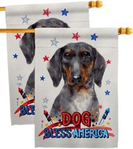 Patriotic Black Tan Dachshund House Flag 2 Pcs Pack Dog Puppy Spoiled Paw Canine - £32.38 GBP