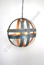 Wine Barrel Double Ring Chandelier - Cyclopean - Made from retired CA wine barre - £260.22 GBP