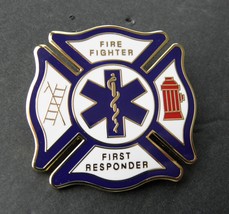 Firefighter Fire Fighter First Responder Shield Badge Lapel Pin 1.4 Inches - £5.30 GBP