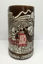 Vintage 1973 Ceramarte Dark Brown Hamm&#39;s Salutes Oktoberfest Ceramic Stein Mug - £16.54 GBP