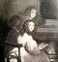 Reading By The Fireplace Engraving 1859 Victorian My Own Fireside Art DWY5G - £55.35 GBP
