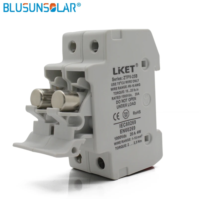 1 Set 2P Parallel Fuse Holder 1000V DC Fusible 10x38 GPV, with Fuse Hold... - $80.27 CAD