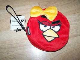 Red Angry Birds Female Girl Small Plush Purse Handbag Clutch Wristlet New - £9.41 GBP