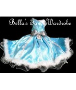 Blue Dog Dresses, Baby Blue Dog dress, Iridescent dog dress, Christmas d... - $130.99