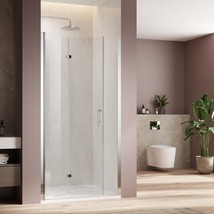 Chrome Bifold Shower Door 30x72&quot;, Frameless Glass - £228.09 GBP