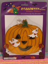 Halloween Jack O Lantern Sun Catcher-NEW Stained Plastic-Ghost Window Decor - $12.38