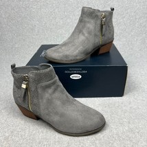 Dr. Scholl’s Ankle Bootie Side Zip Block Heel Womens 7 Faux Suede Casual New - $44.88