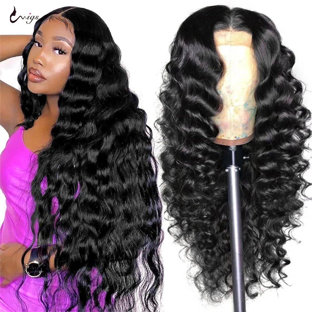 Loose Deep Wave Lace Front Wig 13x4 HD Transparent Lace Wigs For Women Glueless - £94.18 GBP+