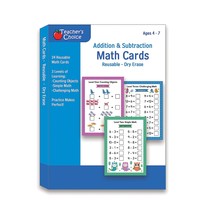 Addition &amp; Subtraction Dry Erase Cards, Reusable Math Sheets, Childhood ... - $25.65