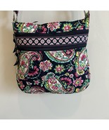 Vera Bradley Petal Paisley Crossbody Bag Navy Pink Green Adjustable Stra... - $43.76 CAD