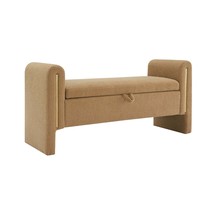 Modern Teddy Upholstered Bed End Bench with Arms &amp; Storage - $180.99