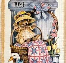 Almar Industries Vintage 1989 Wall Calendar Bear Goose Woven Roll Up SeaBx1 - £38.15 GBP