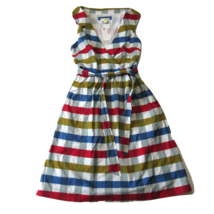 NWT Anthropologie Maeve Cricket Club Gingham Plaid Belted Fit &amp; Flare Dress 0 - £25.31 GBP