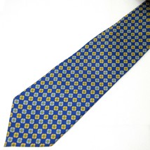B. For. B. Makers Blue with Yellow Flowers Italian Silk Tie 60&quot; x 3.75&quot; - £17.26 GBP