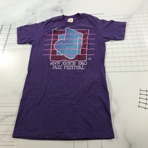Vintage Ann Arbor Jazz Festival T Shirt Mens Small Purple 1980 Eclipse Tall Long - £36.59 GBP
