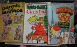 Vintage lot of 3 Dennis the Menace Comic Books Paris Christmas #92 - £7.56 GBP