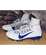 NIKE ALPHA HUARACHE 7 ELITE LAX FOOTBALL CLEATS SIZE 8.5 WHITE BLUE CJ02... - $111.35