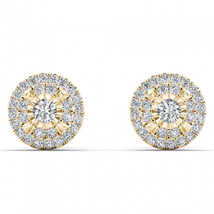 10K Yellow Gold 1/4ct TDW Diamond Cluster Earrings - £247.79 GBP