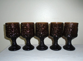 Lenox Impromptu Brown Wine Glasses 5 5/8&quot; Set of 5 Hand Blown Vintage 19... - £27.24 GBP