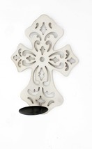 15.5 X 5 X 11 White Wooden Cross - Candle Holder Sconce - £99.01 GBP