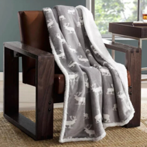 Elk Stance Ultra Soft Plush Fleece Reversible Throw 50 X 60 INCHES, Gray - £23.73 GBP