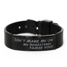 Funny Nurse Black Shark Mesh Bracelet, Don&#39;t Make Me Use My Registered Nurse Voi - £19.69 GBP