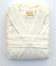 Scandia Down Creamy White Small / Medium Shawl Collar Robe - Cotton Modal - $155.00