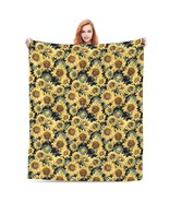 Thick sunflower flower decorative Flannel  fleece throw blanket  for Sof... - $22.99+