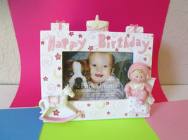 HAPPY BIRTHDAY Baby GIRL Toddler PHOTO FRAME Toy Rocking Horse - £7.83 GBP