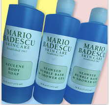 3 pack - Mario Badescu 1 Azulene Body Soap  2-Seaweed Bubble Bath 16 oz ea - £29.42 GBP