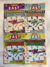 Lot (4) Kappa LARGE PRINT Superb Easy Crosswords Puzzle Books 2021 2022 - £17.95 GBP