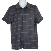 Van Heusen Polo Golf Shirt Mens size Large Short Sleeved Black Plaid - £17.77 GBP