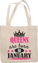 Make Your Mark Design Queens Are Born in January Reusable Tote Bag for Mom, Aunt - £17.42 GBP