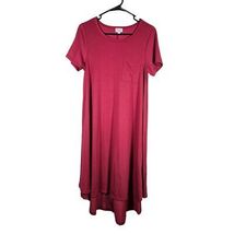 LulaRoe Carly Women's High Low Dress Wine/Maroon Size XS T Shirt Dress - $19.45